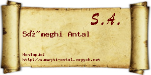 Sümeghi Antal névjegykártya